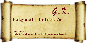 Gutgesell Krisztián névjegykártya